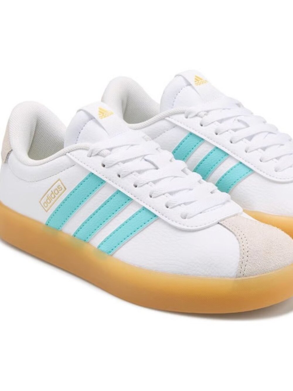 Like New Adidas VL Court 3.0 White Aqua Gum Sneaker Size 11